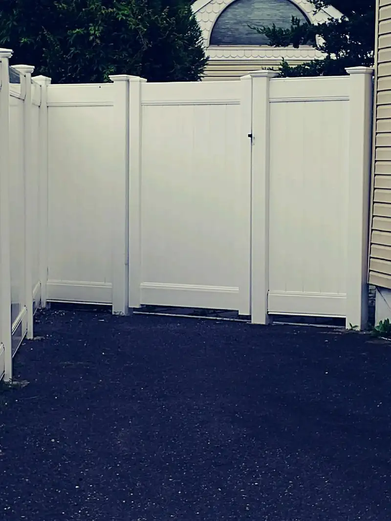 Vinyl fence panel installation detail by Fencing By Excellence near Matawan, Monmouth County NJ