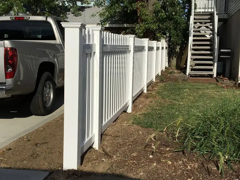 Cross-board vinyl gate with hardware by Fencing By Excellence near Rumson, Monmouth County NJ