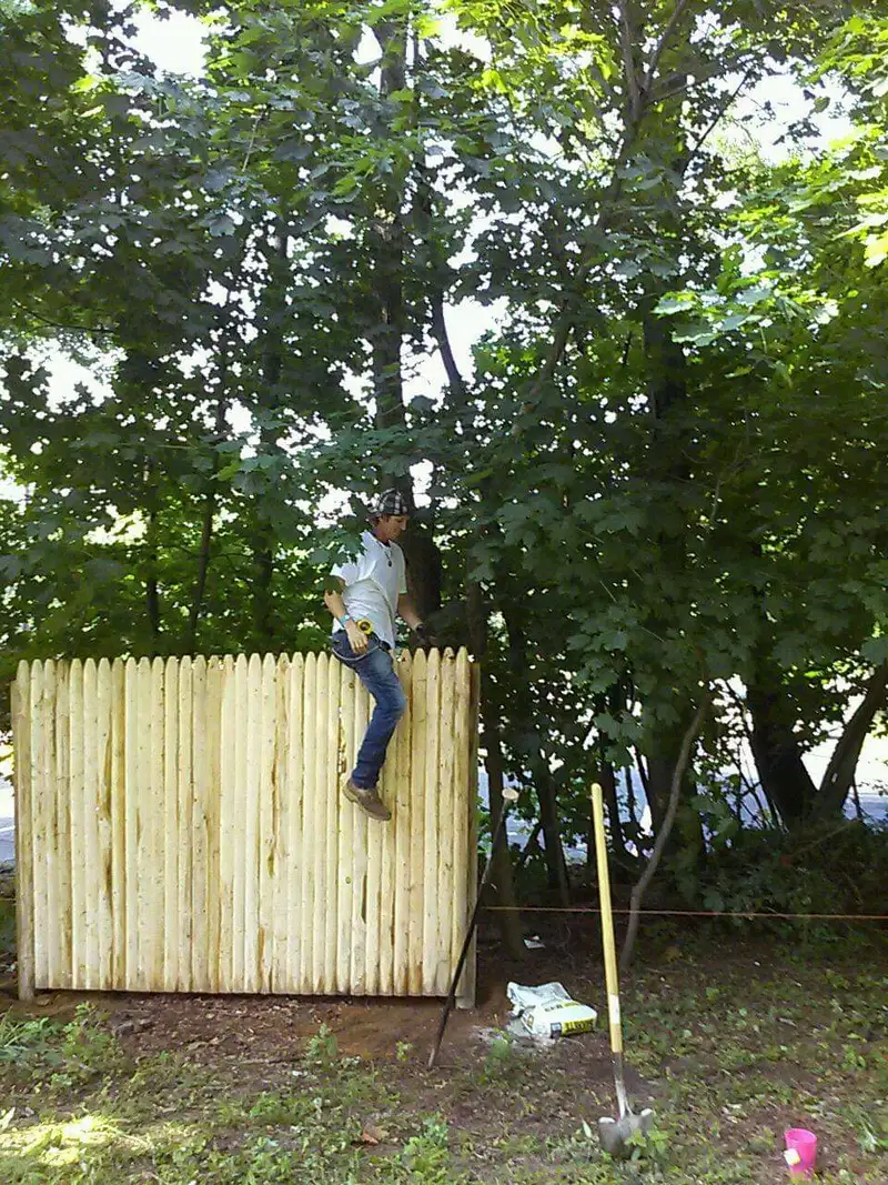 Completed fence project in residential neighborhood by Fencing By Excellence near Aberdeen, Monmouth County NJ