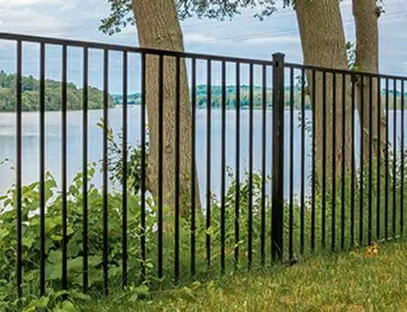Black iron fence along waterfront property by Fencing By Excellence near Aberdeen, Monmouth County NJ
